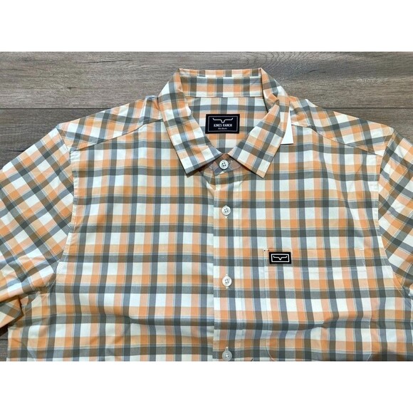 Kimes Ranch Go Round Plaid Mens M Short Sleeve Cool Max Plaid Button Up Shirt - Picture 3 of 9